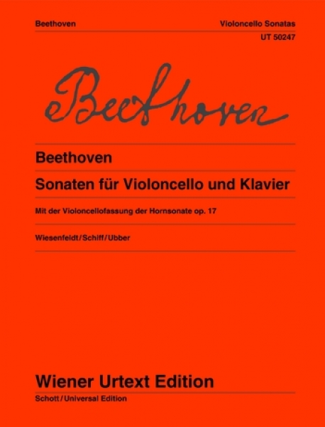 【原版】Beethoven 贝多芬 大提琴奏鸣曲（附钢琴伴奏）UT50247