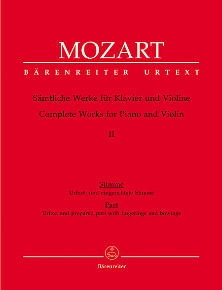 【原版】莫扎特 小提琴作品集 II (小提琴与钢琴）BA 5762