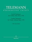 Telemann 泰勒曼 十二首幻想曲无低音伴奏小提琴 BA 2972