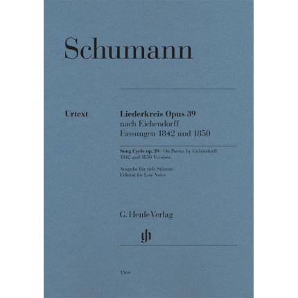 舒曼 声乐套曲，op. 39，根据艾辛朵夫诗歌而作，1842 和 1850年版 （低音用） HN 1564