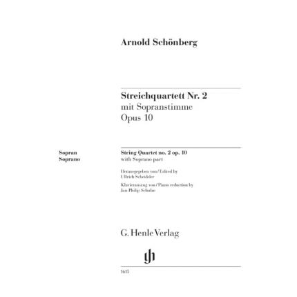 Schonberg 勋伯格 第二弦乐四重奏 no. 2 op. 10 女高音部分 HN 1615