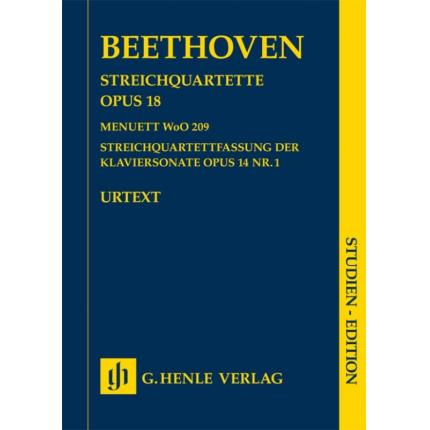 贝多芬 弦乐四重奏op.18 、根据钢琴奏鸣曲op. 14,1的弦乐四重奏改编版（学习版）HN 9139