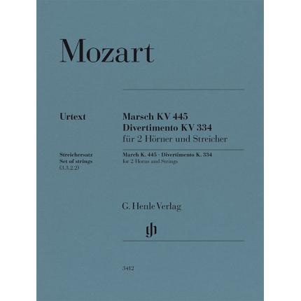 莫扎特 D大调进行曲与嬉游曲 K. 445、K. 334（为两把圆号和弦乐而作）--弦乐声部套装 HN 3412